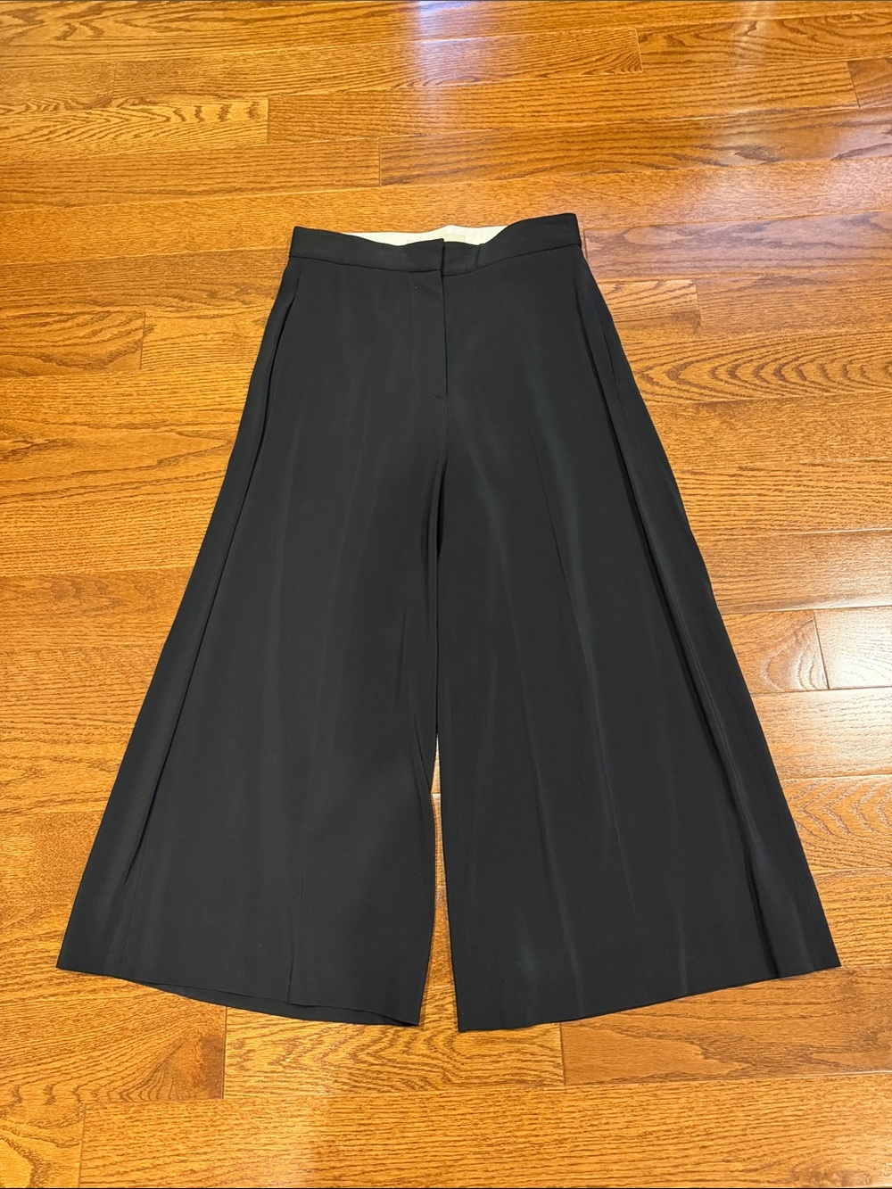 Stella McCartney Black Wide-Leg Cropped Trousers